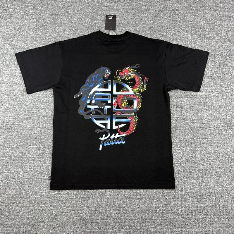 Cross-border trendy brand PATTA European and American street creative fun printing men's and women's casual loose short-sleeved collection T-shirt 