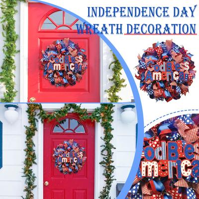 Στεφάνι Ημέρας Ανεξαρτησίας Διακόσμηση Βεράντας Εξωτερικό Κρεμαστό Στεφάνι Εισόδου Πόρτας