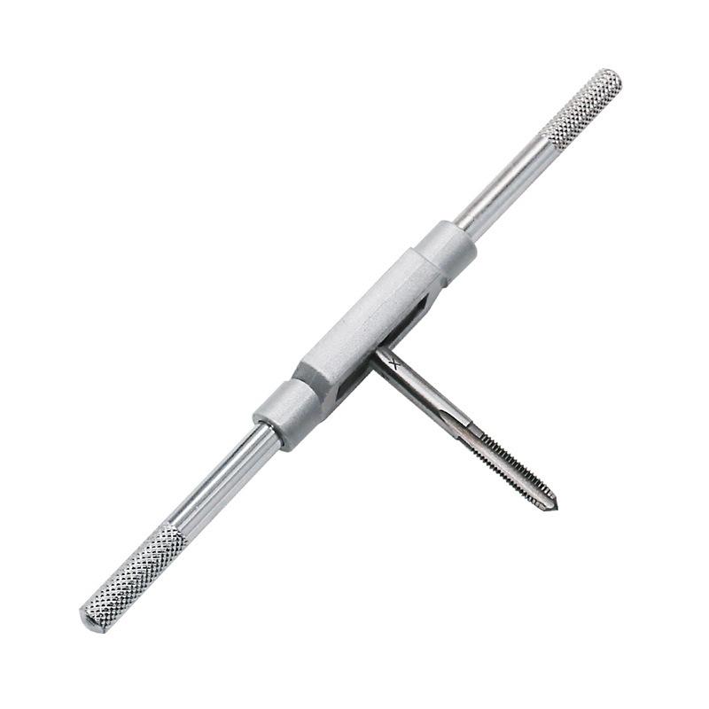 6/8Pcs Hss Hand Screw Tap Die Wrench Schroefdraad Metric Plug Tap M3 M4 M5 M6 M8 M8 M12 Met Verstelbare Tap Wrench 1/16-1/2"