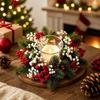 Red Berries Christmas Wreath Artificial Pine Holiday Centerpiece  Christmas Table Decor