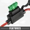 A ABSOPRO Fuse Holder 30A Standard Style Fuse 12AWG Fuse Holder Waterproof 12