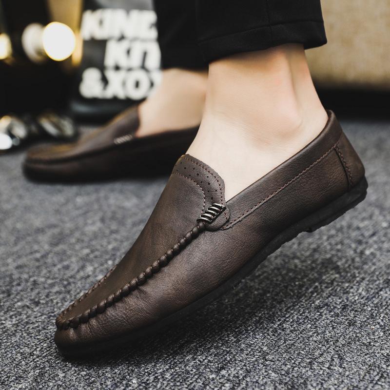 

Breathable spirit guy casual men s business soft leather men s shoes leather surface simple style love bean shoes fashion 44 too small