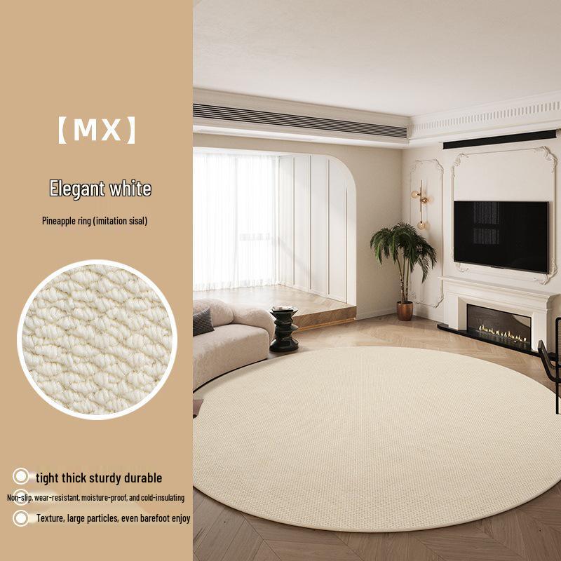 Thickened Pure Color Round Sisal Rug for Living Room, Bedroom, Sofa, Coffee Table, Study, Chair Mat