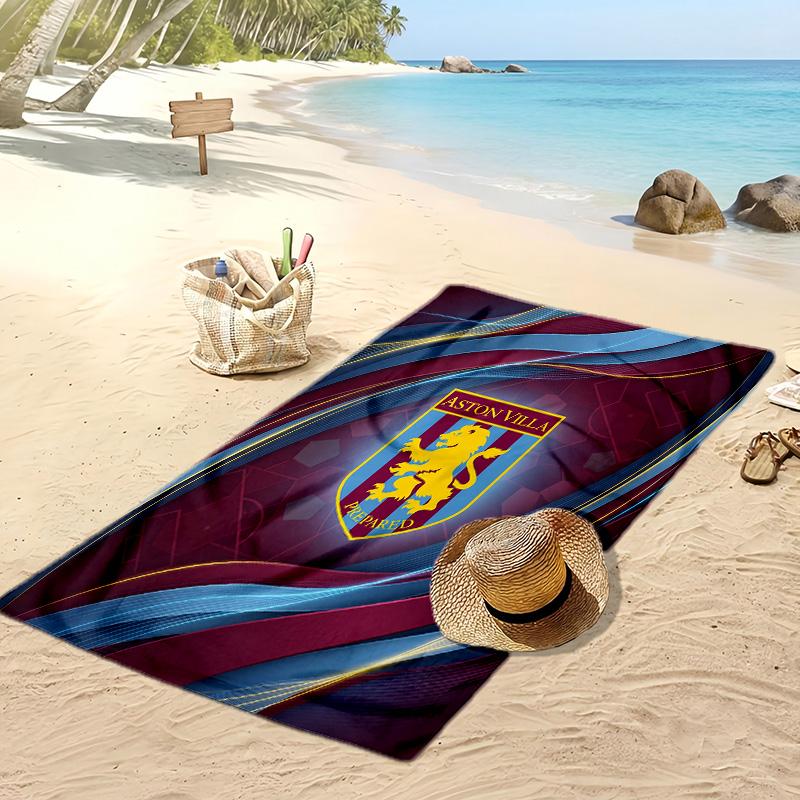 Asciugamano da Spiaggia con Stampa Calcio Aston Villa, Asciugamano Grande Morbido ad Asciugatura Rapida per Spiaggia Campeggio Nuoto