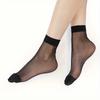 10 Pairs Women Transparent Thin Silk Stockings Summer Breathable Soft Comfortable Black Skin Tone Wear-Resistant Casual Socks