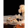 New Style Crystal Wedding Shoes for The Bride-to-be, Featuring High Heels.