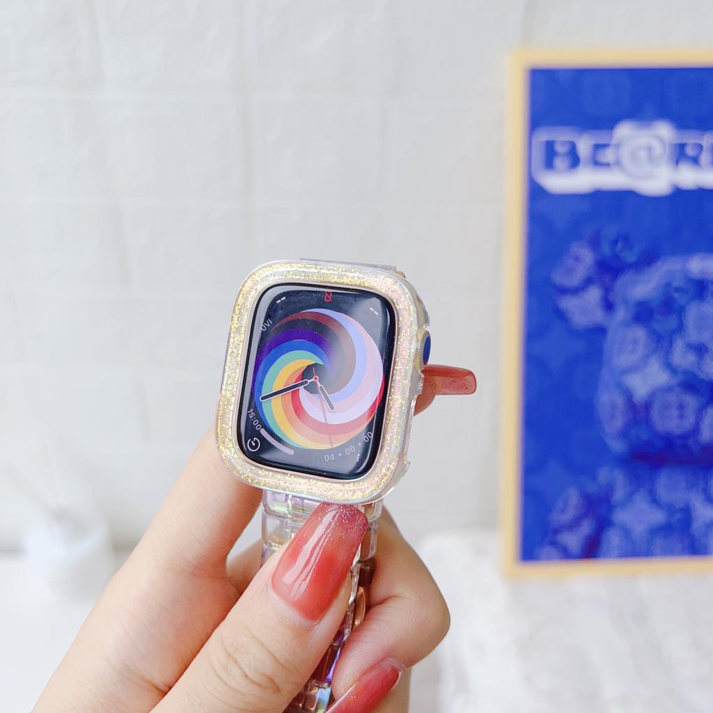 Glitzer Klare Hülle Für Apple Watch Series Ultra2 9 8 7 5 6 SE Ultra Bling Stoßfänger Schutzhülle Für iWatch 41 45 49 44 40 42 38mm