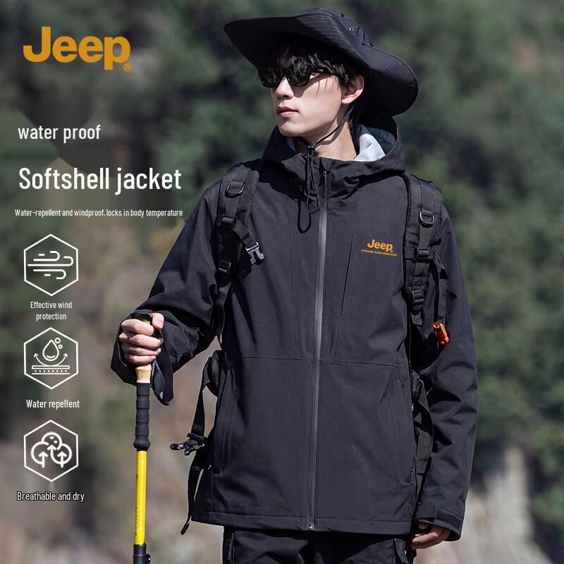 JEEP Men s Softshell Hooded Water-Repellent Jacket 2XL