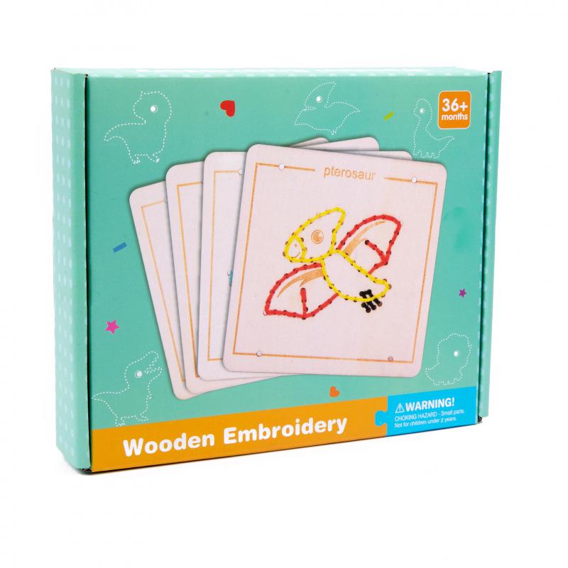 Children's Embroidery and Threading Wooden Toy - DIY Educational Set for Kindergarten