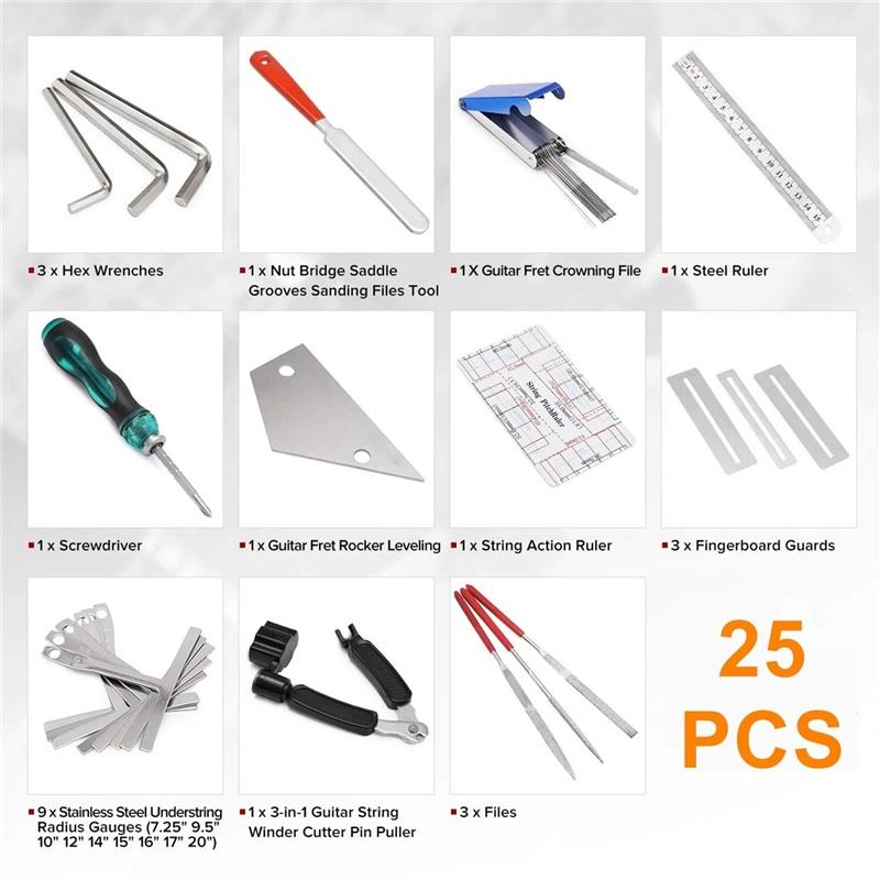 Miwayer 25/45/72 Guitar Repairing Tools Kit Setup Kit with Carry Bag Perfect Gift for Music Or String Instrument Enthusiast