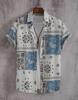 Herren Stilvolles Paisley Kurzarm Freizeit-Passform Hemd