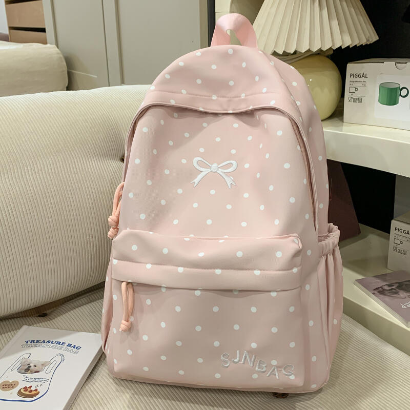 Campus Schoolbag Student Polka Dot Backpack Large Capacity Women's Backpack