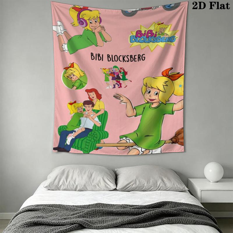 Bibi Blocksberg Wall Tapestry Aesthetic Wall Hanging Printed Fabric Blanket Decorative Tapestries for Bedroom Living Room Home Decor