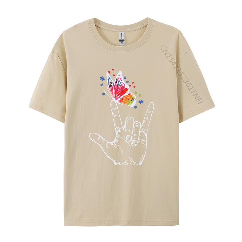 I Love You Hand Sign Language Butterfly Tshirts Vintage Tshirt Printed Tshirt Cute Pattern Tees Tops