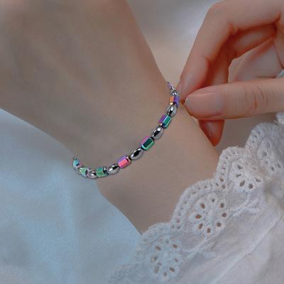Aliviar a fadiga delicada terapia magnética pulseira popular colorido frisado ímã feminino pulseira terapêutica