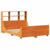 VidaXL Lit bibliothèque sans matelas cire marron 120x200cm bois massif, lit, meuble de chambre à coucher, lit avec 3323811