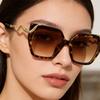 Fashion Square Frame Sunglasses With Metal Snake Temples For Men And Women UV400 Protections Large Lens Sun Glasses