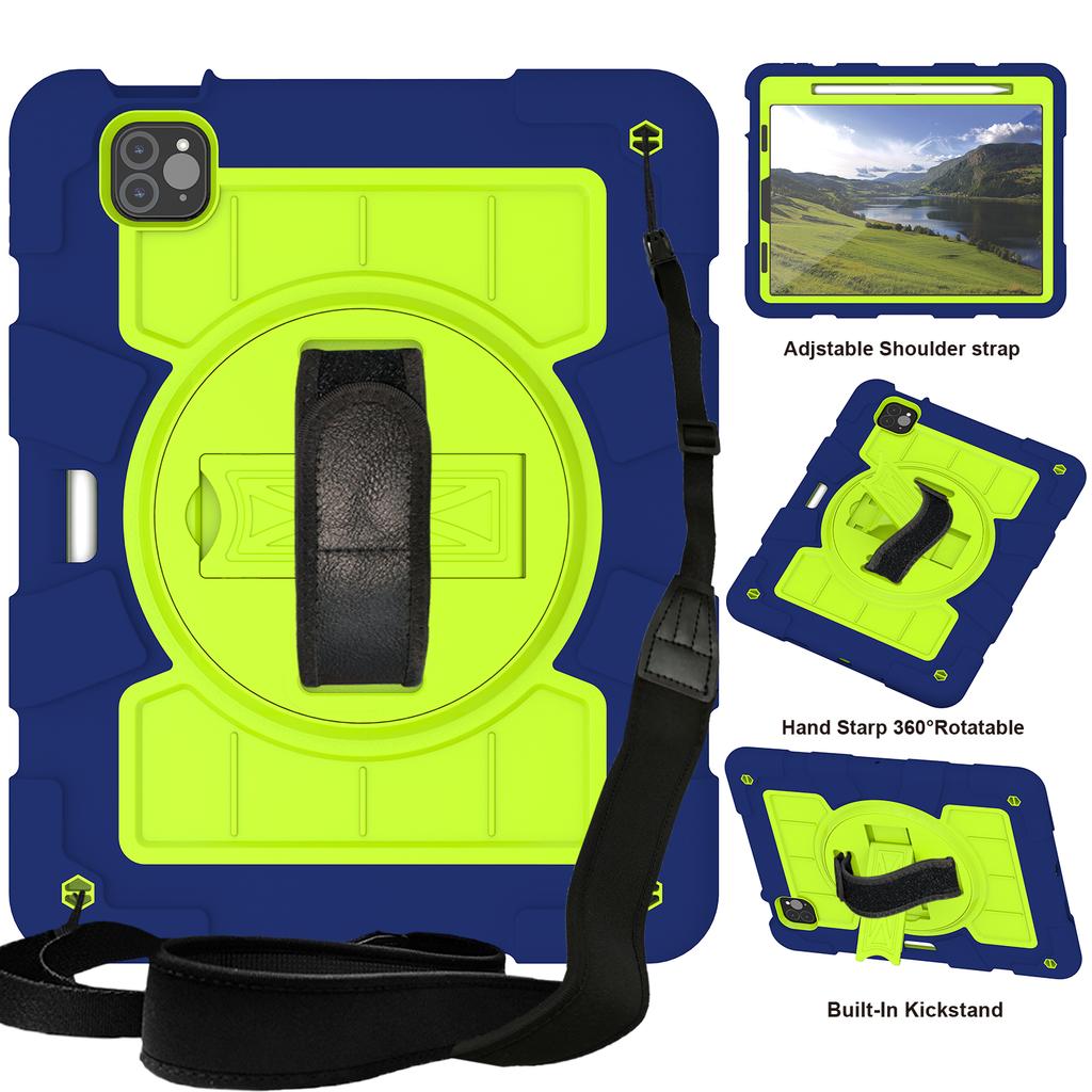 360 Rotating Case Universal for IPad Pro 11 2018 2020 2021 2022 Air 4 5 10.9 Kickstand Cover Shockproof with Hand Shoulder Strap