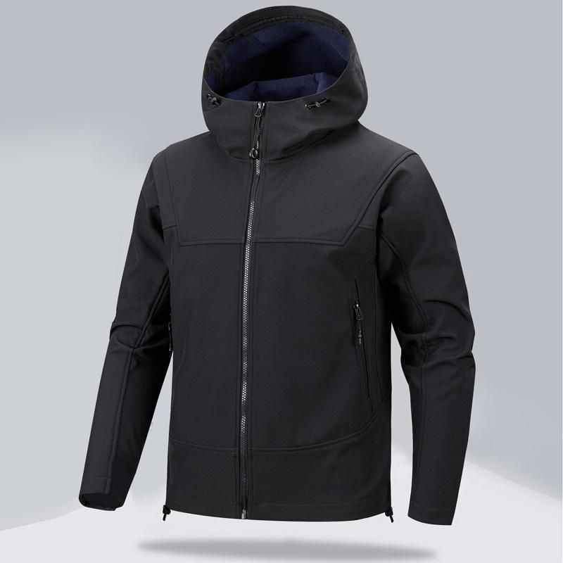 Soft Shell Outdoor Sports Leisure Windproof Waterproof Three-proof Jacket Hooded Jacket Men and Women