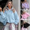 Loose Fit Outfits Women Solid Color Collared Sweatshirt, Half Zipper Collar Pullover Cozy Loungewear Top, Casual Sports Long Sleeve for Autumn Winter
