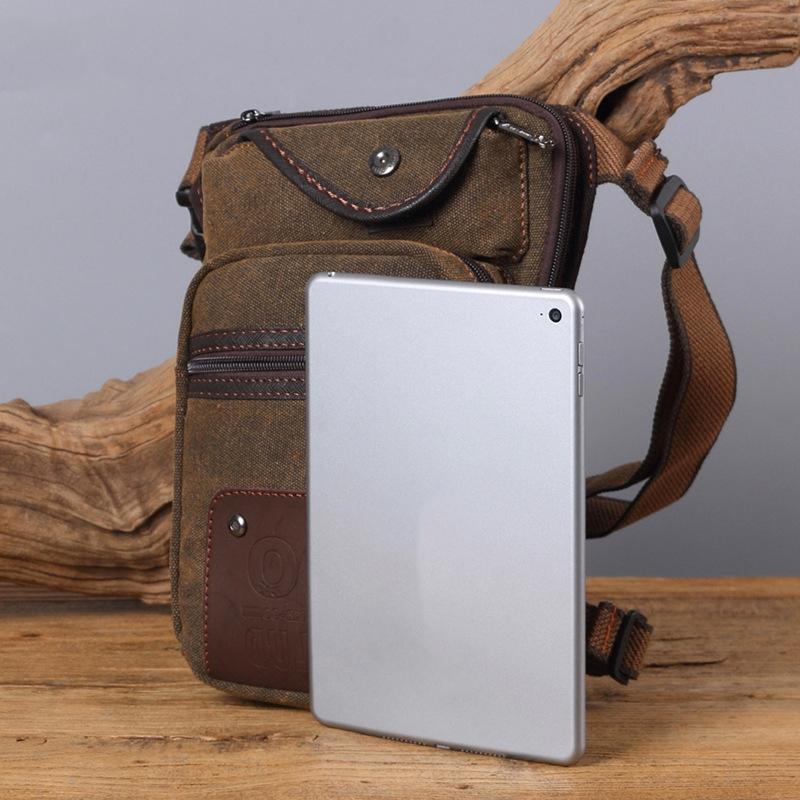 New European and American Retro Outdoor Sports Leg Bag Canvas Waist Packs Fashion Men's Messenger Bag