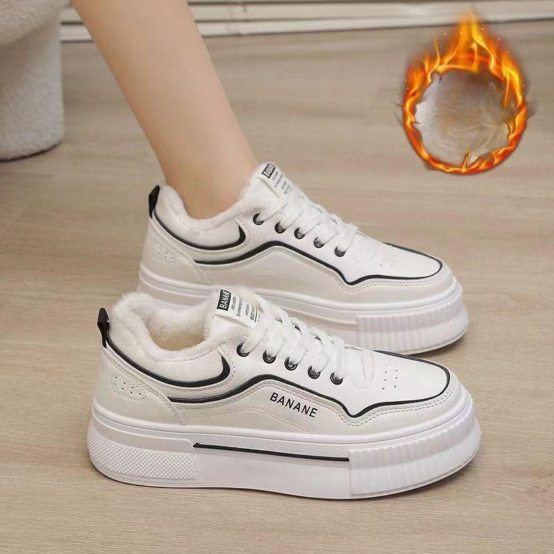 White Shoes Women's Shoes Leather Surface Breathable Thick Bottom High White Women's Casual All-Match Thick Bottom Muffin Fashion Women