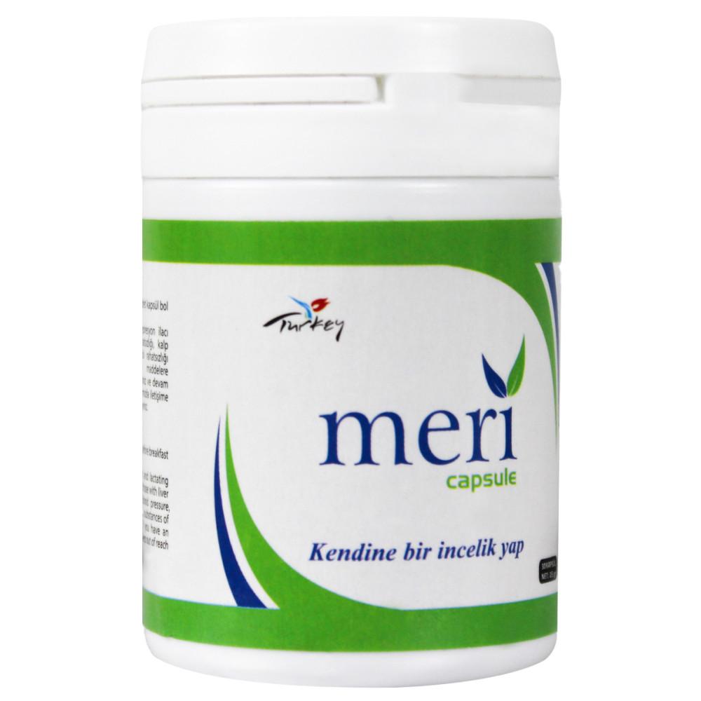 Meri Natural Herbal Capsule – Slimming & Detox Support with Green Tea, Guarana & Mastic – 100% Natural Dietary Supplement