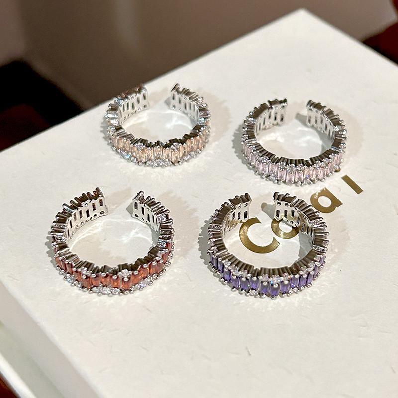 Chic And Elegant Open Adjustable Ring For Women With Vibrant Gemstone Details