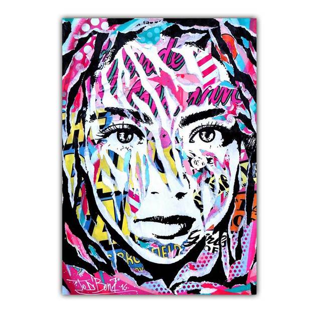 New Graffiti art abstract figure canvas painting street culture wall art women color poster office living room home decoration mural No Frame 21*30cm No Frame