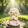 Cute Buddhist Monk Plush Keychain Cartoon Little Monk Stuffed Animal Pendant Zen Figure Key