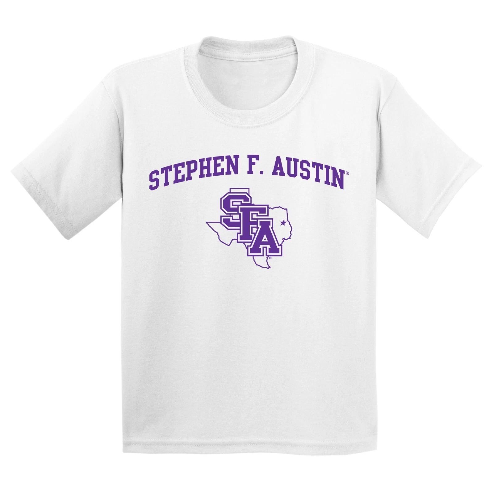 Stephen F Austin State University Lumberjacks Arch Logo Youth T-Shirt - White S