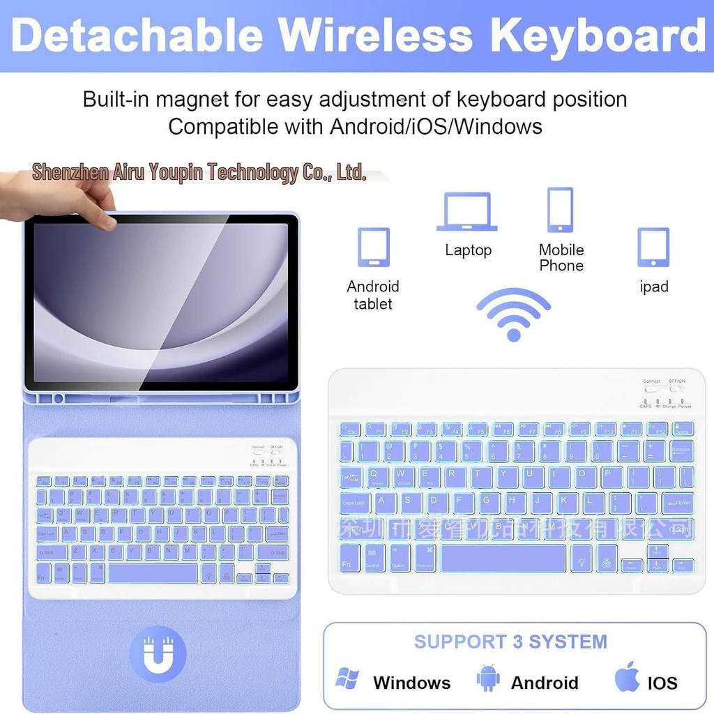 Compatible Apple iPad A16 Tablet Keyboard Case: M4 Backlit Bluetooth RGB Magnetic Shell