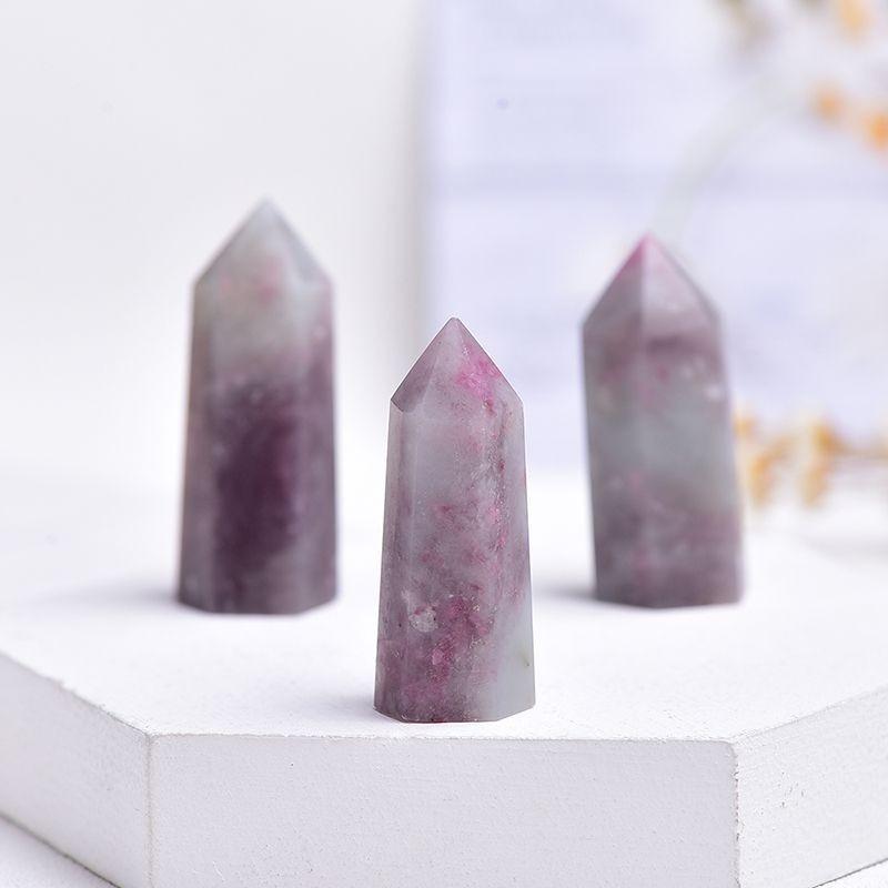 Beautifully Authentic Pink Tourmaline Tower Quartz Crystal Point Wand For Reiki Healing