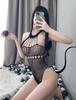 Perforated Teddy Underwear Body Stockings Fishnet Tights Lingerie Set Extreme Erotic Open Fishnet Beautiful Breasts Exposing Pantyhose [HiSexy]