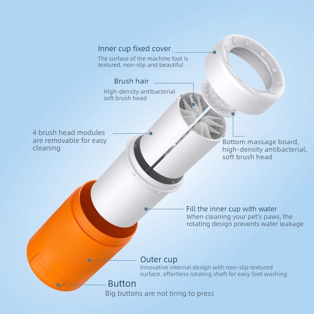 New Pet Dog Foot Washing Tool Non Wiping Automatic Electric Cat Claw Washing Machine Foot Washing Cup Teddy Products for Puppies