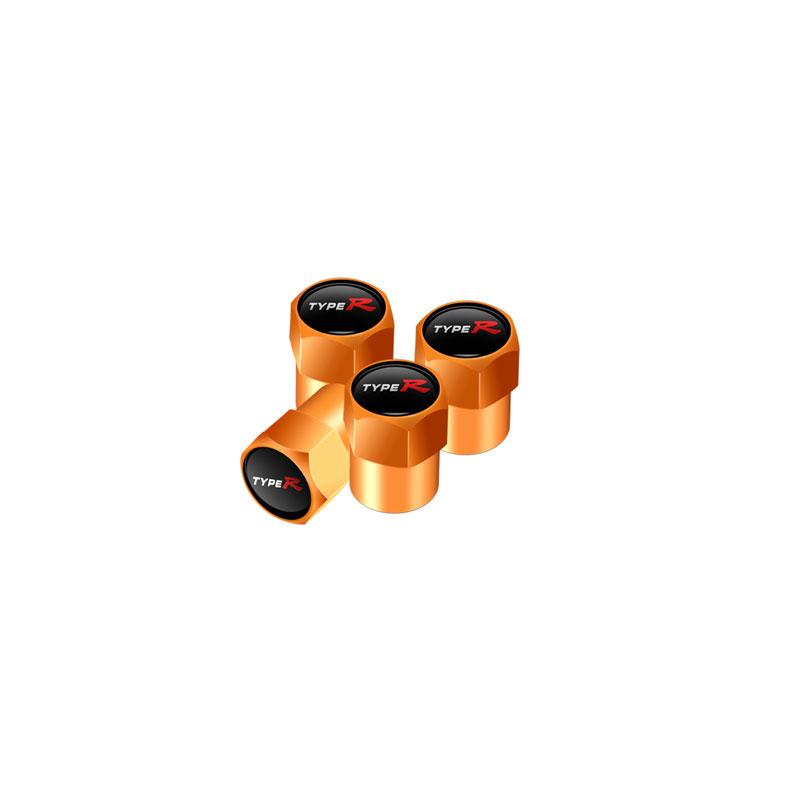 Car Decor 4Pcs Metal Type R Typer Logo Car Tire Valve Stem Cap Tire Wheel Stem Air Valve Caps For Accord Fit Civic CR-V
