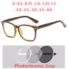 Square Photochromic Prescription Eyeglasses Women Men Rivets Full Frame Nearsighted Glasses 0 -0.5 -0.75 -1.0 To -6.0