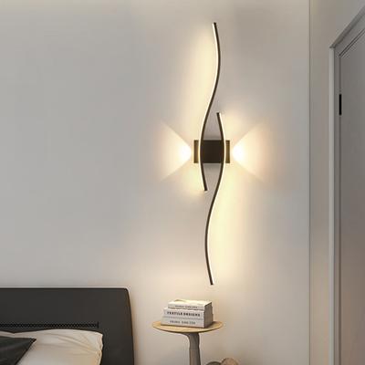 Nové stylové a současné LED nástěnné svítidlo s moderním designem ve tvaru S, ideální pro osvětlení chodby a obývacího pokoje, 18W lampa