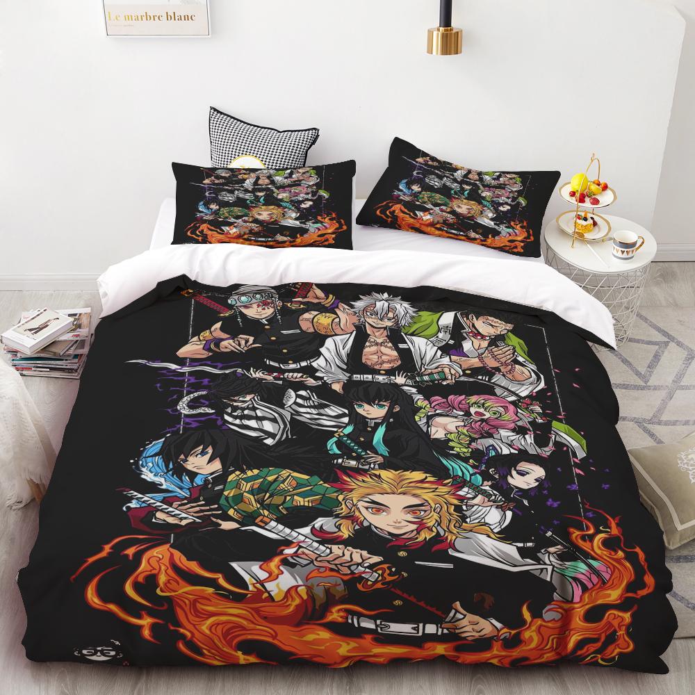 Duvet Cover Demon Slayer Kimetsu No Yaiba Kamado Nezuko Anime Polyester Bedding Set Duvet Cover Set Printed Cartoon Home Decor