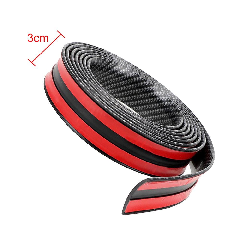 Carbon Fiber Rubber Car Bumper Protector Door Sill Anti-Scratch Tape Sticker