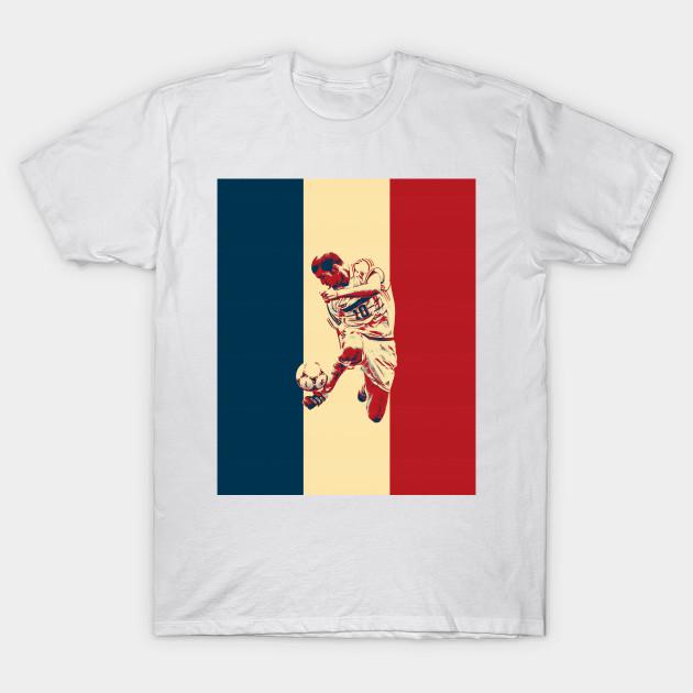 

Men Black Print T-shirt Zinedine Zidane No-Cut Transfer Paper Print Cotton Tshirt S