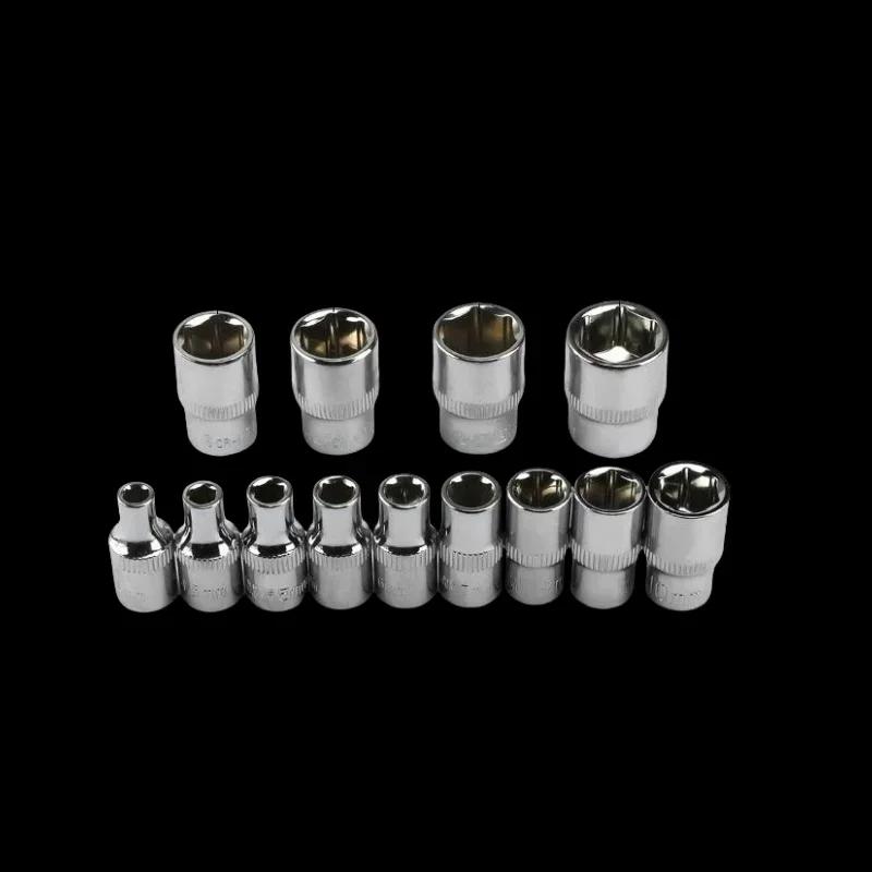 1-Piece 1/4 Drive Inch Metric Ratchet Wrench Socket Head Sleeve Double End 4 5 6 7 8 9 10 11 12 13 14mm Hand Tools