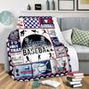 Baseball Player Customize Your Name Blanket Warm Comfortable Soft Blanket For Chair Office Sofa Bed Sofa Office Camping Suitable For Gifting Relatives