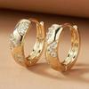 Luxuriöse Geometrische Creolen in Goldfarbe für Damen Modischer Zirkonia Kreis Ohrring Trendiger Hochzeitsschmuck