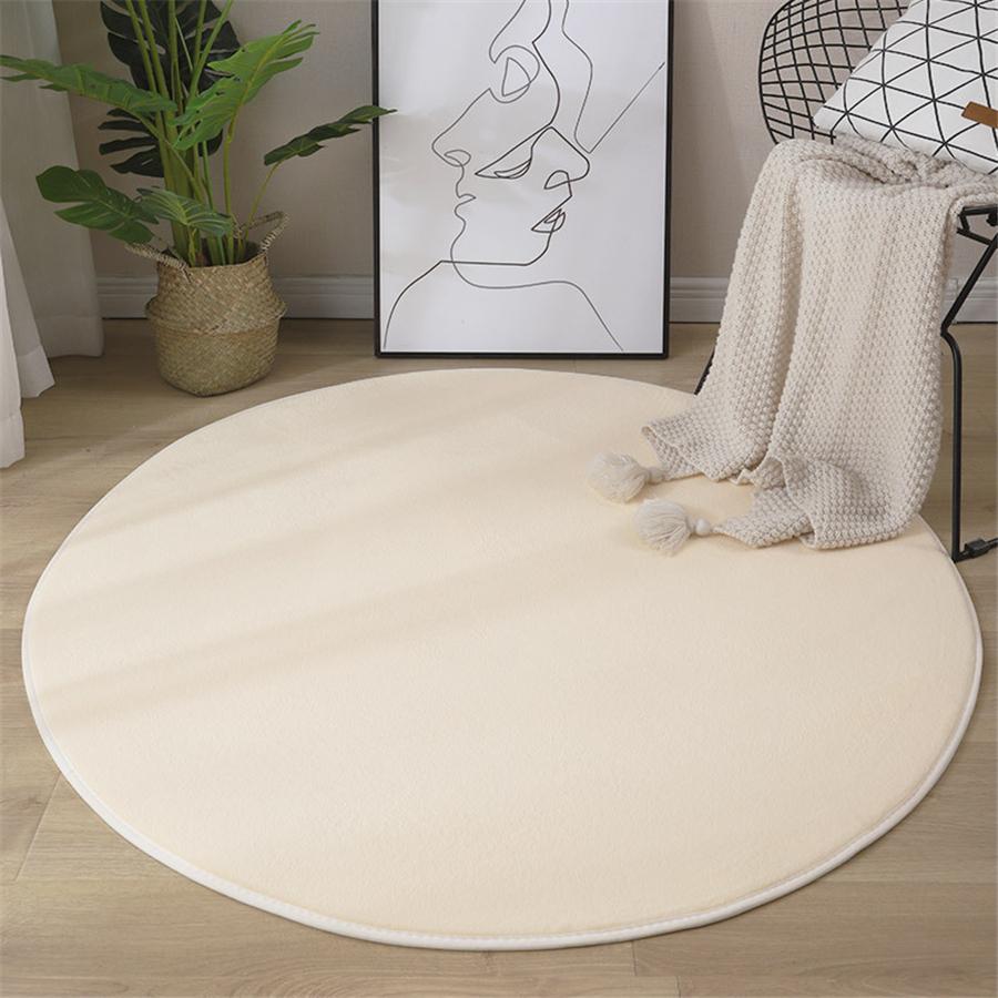 2022 Hot Sell Round Coral Velvet Carpet Color Water Absorption Sofa Carpet Memory Foam Bedroom Living Room Children Rug Yoga Mat