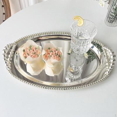 Salad Plate Fruit Organizer Oval Dessert Appetizer Kitchen Metal Dish for Camping