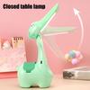 Alpaca Small Table Lamp LED Soft Light Adjustable Brightness USB Powered Folding Design Portable Desk Lamp with Pen Holder