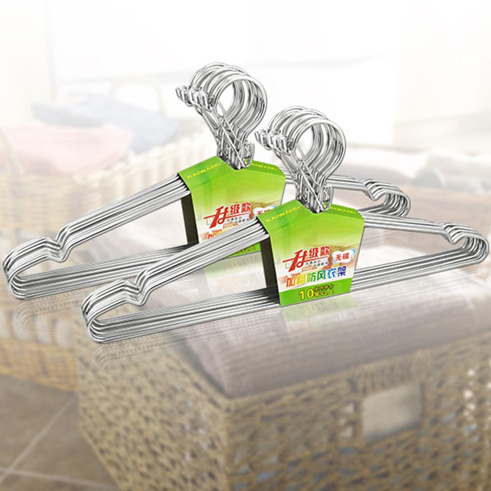 Stainless Steel Coat Hanger Household Multifunctional Non Creases Metal Windproof Hangers For Bathroom Balcony Closet Organiser