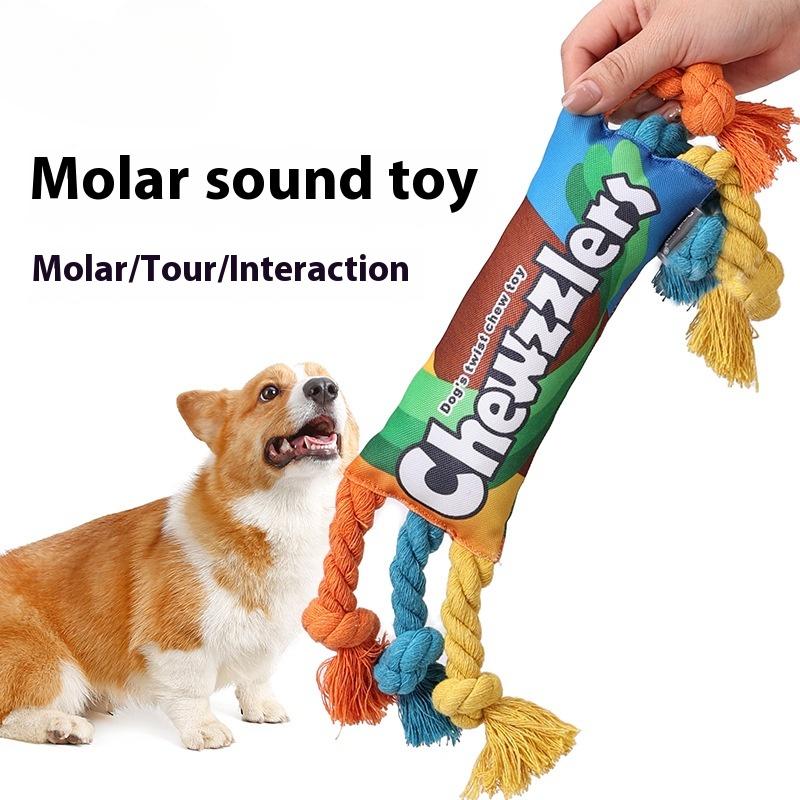 Pet Toy Rainbow Twist Candy Cat Dog Boredom Training Teething Sound Toy