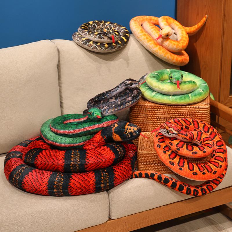 Favorite Toy Unisex Kids Simulation 130-300Cm Huge Python Plushies Doll Stuffed Animal Lifelike Spotted Snake Long Pillow Kids Funny Gift Halloween Decor